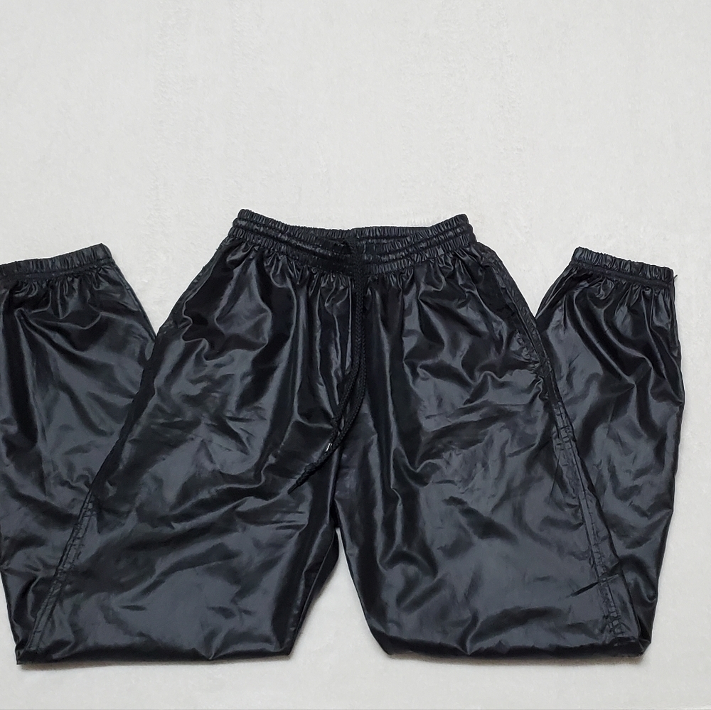 Rare Vintage 90s SJB Sport Black Waterproof High Rise Jogger Parachute Pants S - Picture 4 of 12